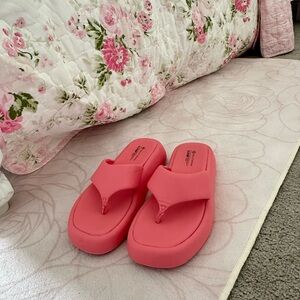 Pink Platform Flip Flops